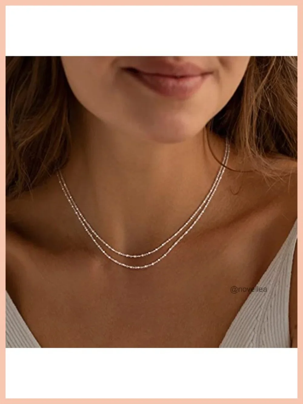 MBW Silver Plated Layered Snake Chain Choker Necklace for Women